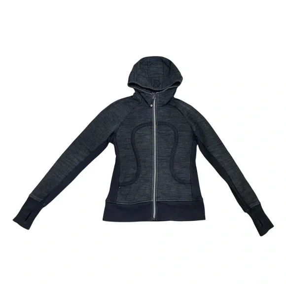 lululemon Scuba Full-Zip Hoodie *Stretch – Heathered Black / Commuter Denim - Picture 2 of 3